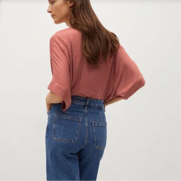 Mango Terracotta Relaxed Blouse Size 10 - Picture 3 of 16